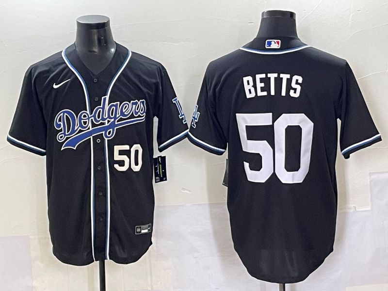 Men 2025 Los Angeles Dodgers 50 Betts Black Three generations Fashion Nike MLB Jersey style 7042